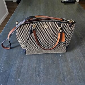 Coach Legacy Black With Cream Bag